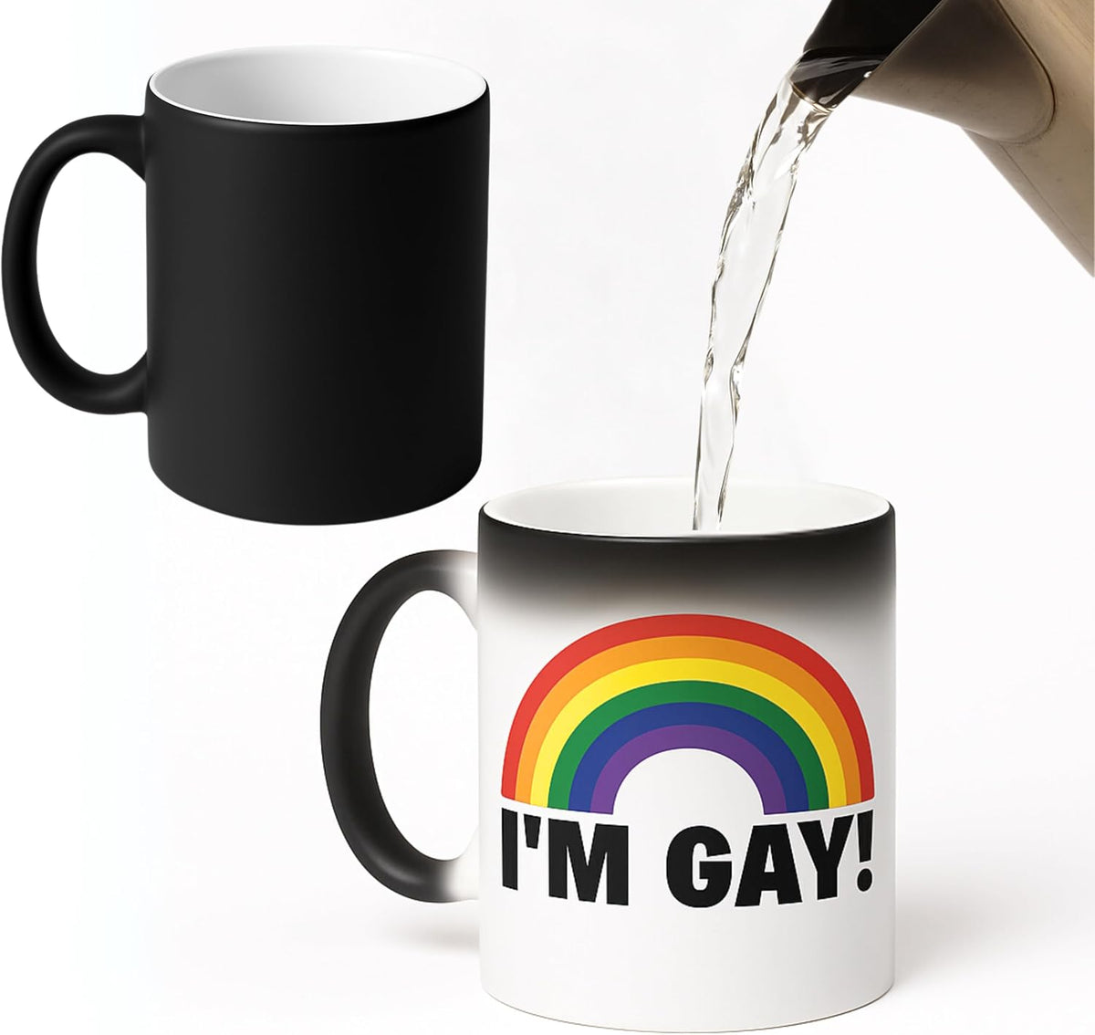 I'm Gay Mug, Funny Color Changing Coffee Mug, White Elephant Gag Gifts