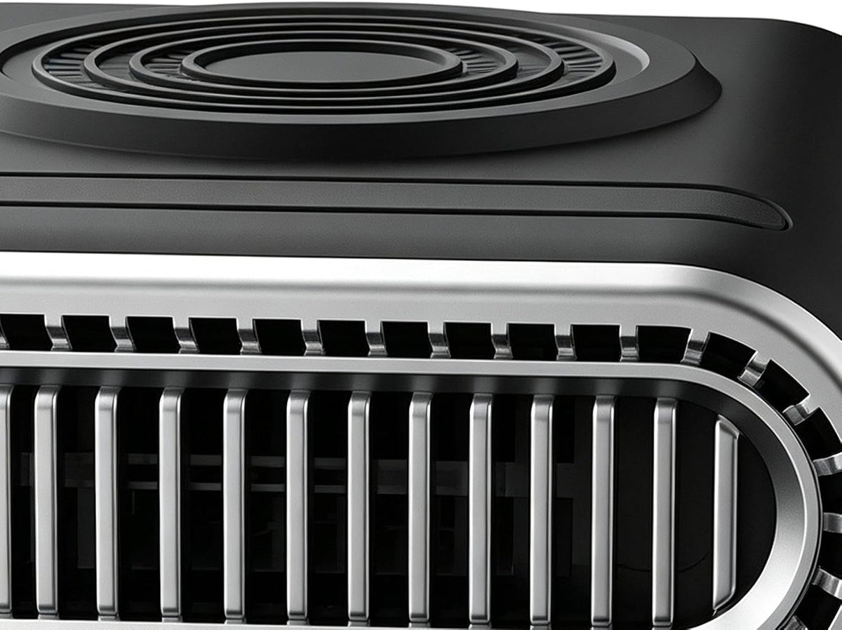 12V Portable Car Heater & Defogger Fan – 120W with Stand & Suction Cup