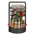 Rotating Spice Rack with Paper Towel Holder, 2 Tier Turntable Lazy Susan, Seasoning Organizer for Kitchen Countertop Cabinet