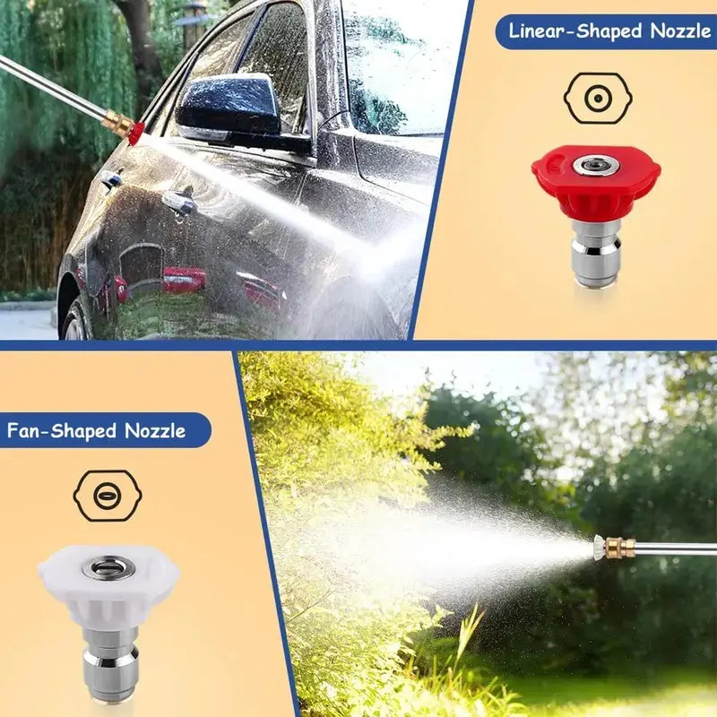 Hydro Jet Power Washer Wand | High Pressure Hose Nozzle with 2 Tips