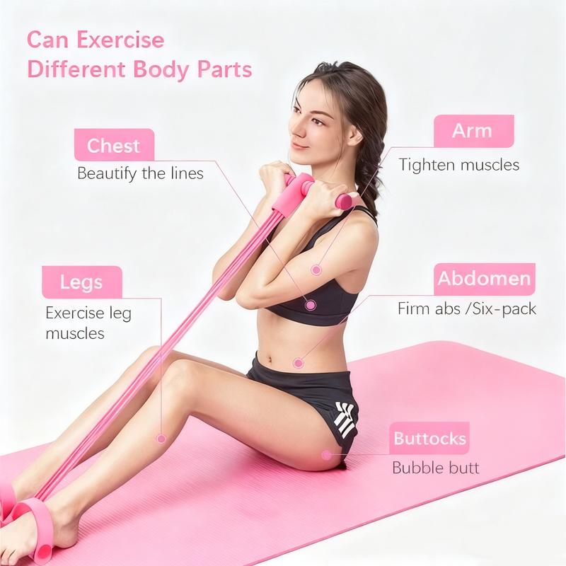 Portable Home Gym Pedal Puller - 6-Tube Resistance Band for Abdominal, Leg & Arm Training