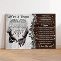 Personalized "We're A Team" Couple Canvas Print - Custom Name Wall Art for Bedroom & Anniversary