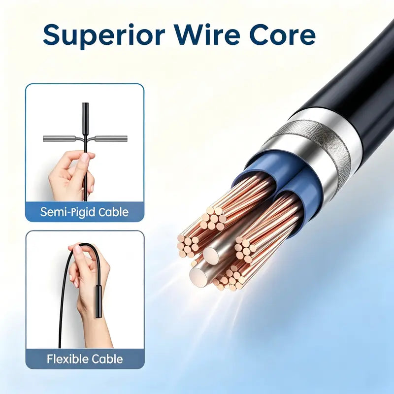 1920P HD Automotive Diagnostic Endoscope Borescope Inspection Camera, 2MP with 8 Adjustable LED Lights, 11.48ft Semi-Rigid Snake Cable, IP67 Waterproof Probe, Plug & Play for iPhone & Android, Car & Home Inspection