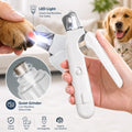 Dog & Cat 2-in-1 Pet Nail Clipper & Grinder with LED Light, Quiet Low-Noise Motor, USB-C Rechargeable, Stainless Steel Clipper & Splash Guard for Small Medium Large Pets