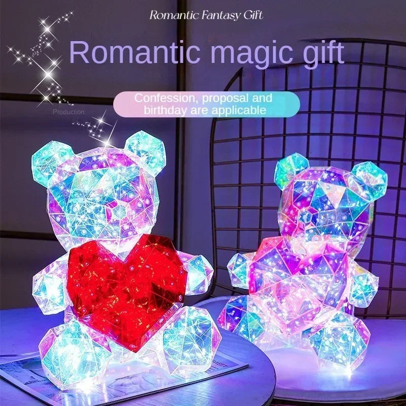 Geometric Prism Heart Teddy Bear Gift