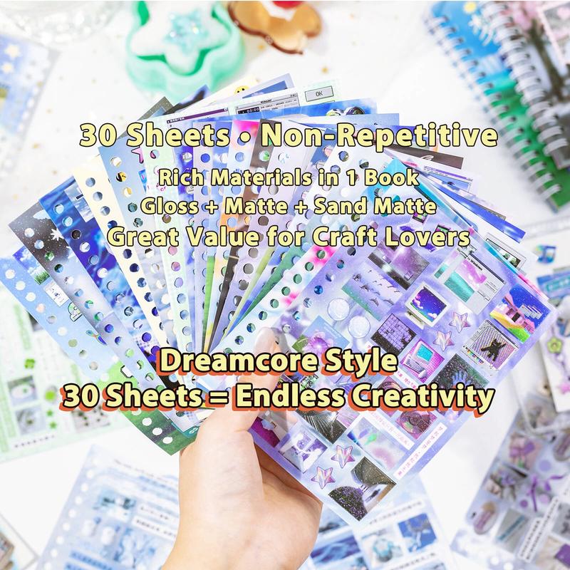 Dreamcore Sticker Book – Frutiger Aero–Inspired Die-Cut Stickers
