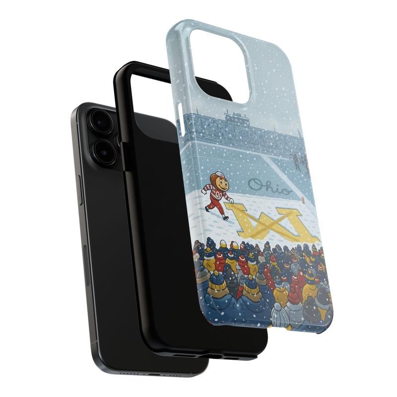 Ohio vs Michigan Rivalry Phone Case, Script Ohio on Big M Phone Cover, Buckeye Fan Erase The M 7 Air Pro Max, OSU Fan Gift