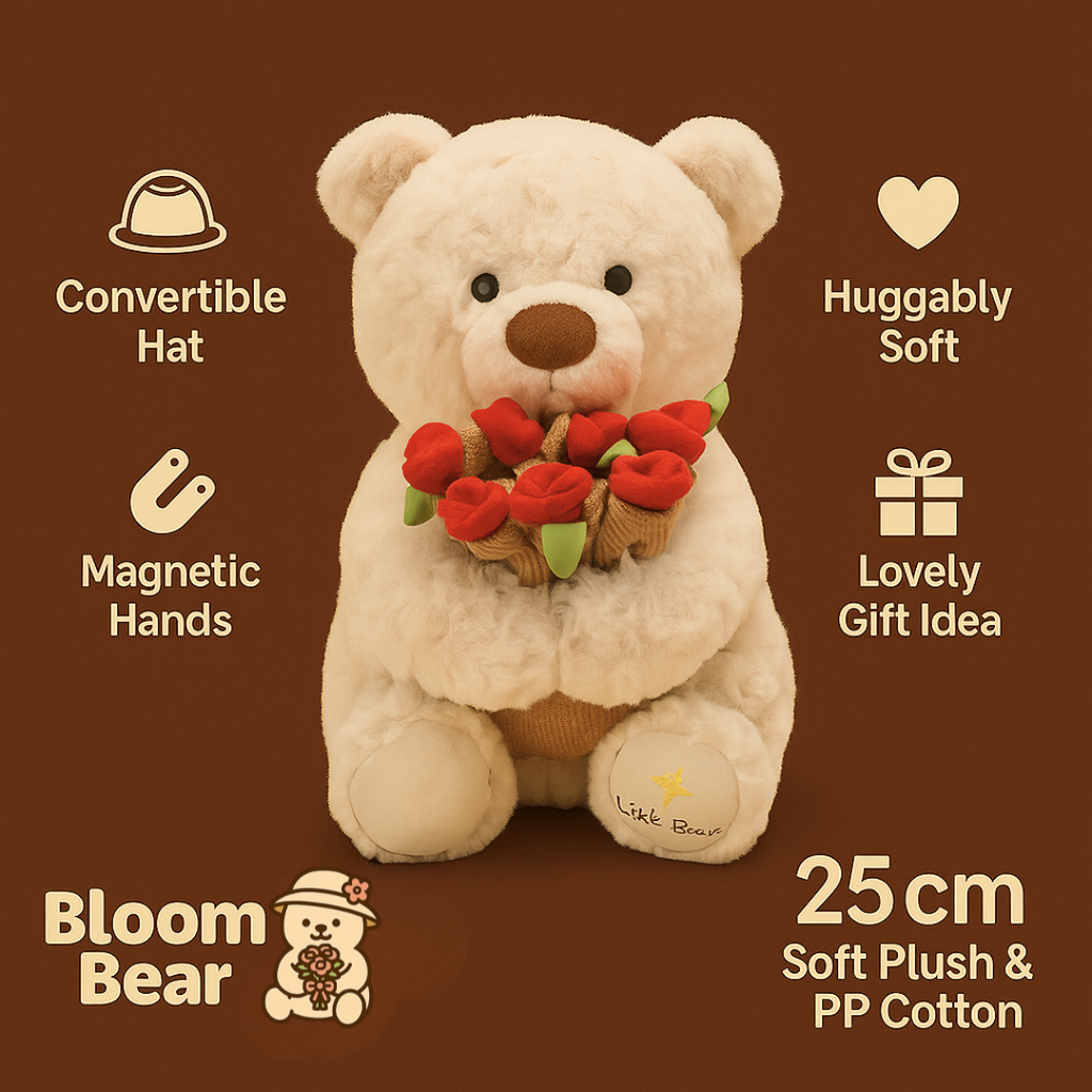 Convertible Teddy with Flower Bouquet