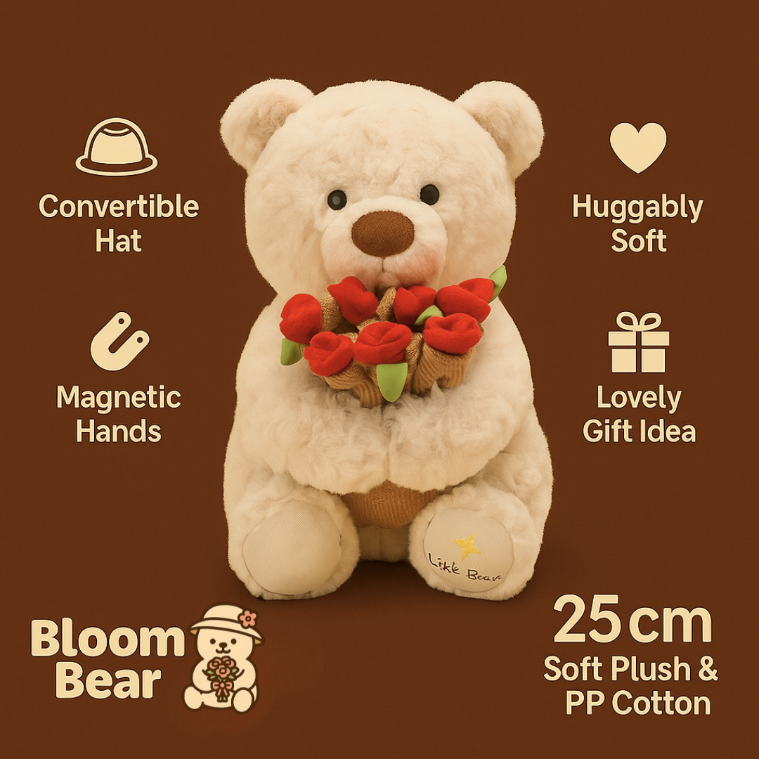 Convertible Teddy with Flower Bouquet