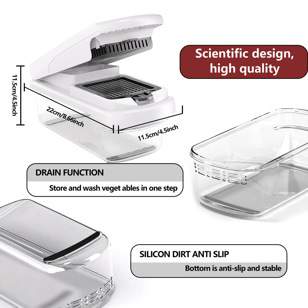 Snofrid Vegetable Chopper,15-in-1 Multifunctional Food Chopper,Professional Onion Chopper with 8 Blades