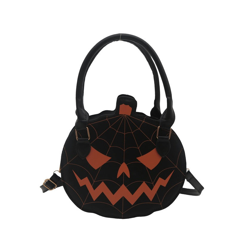 Halloween Pumpkin Shaped Handbag, PU Leather Shoulder & Crossbody Bag with Adjustable Strap, Cute Autumn Purse for Women