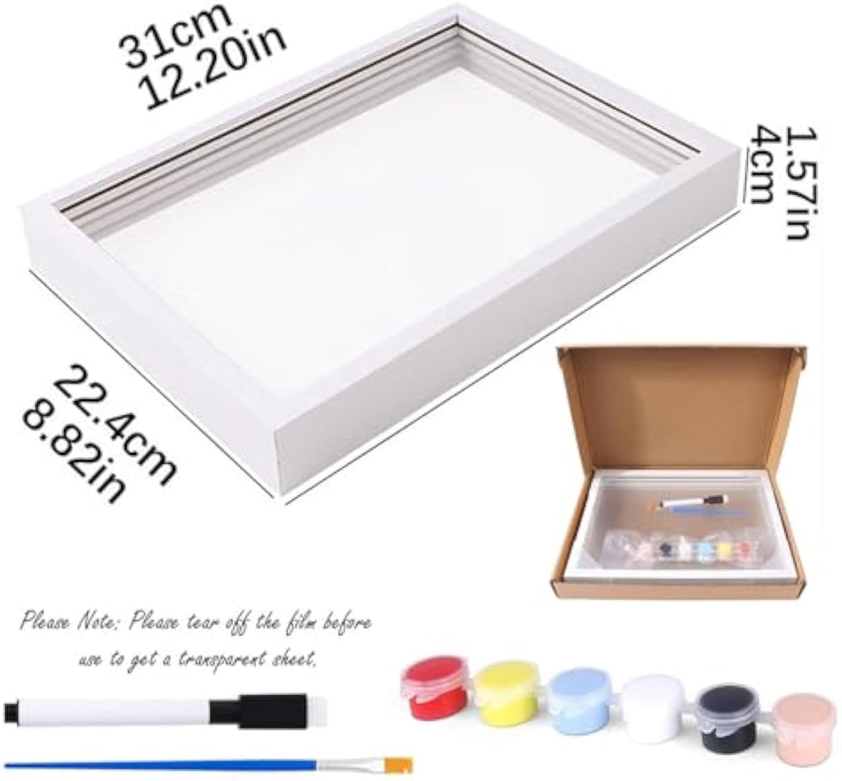 Layered Family Handprint Keepsake Kit for Families & Pets with 4 Acrylic Panels & Shadow Box Frame