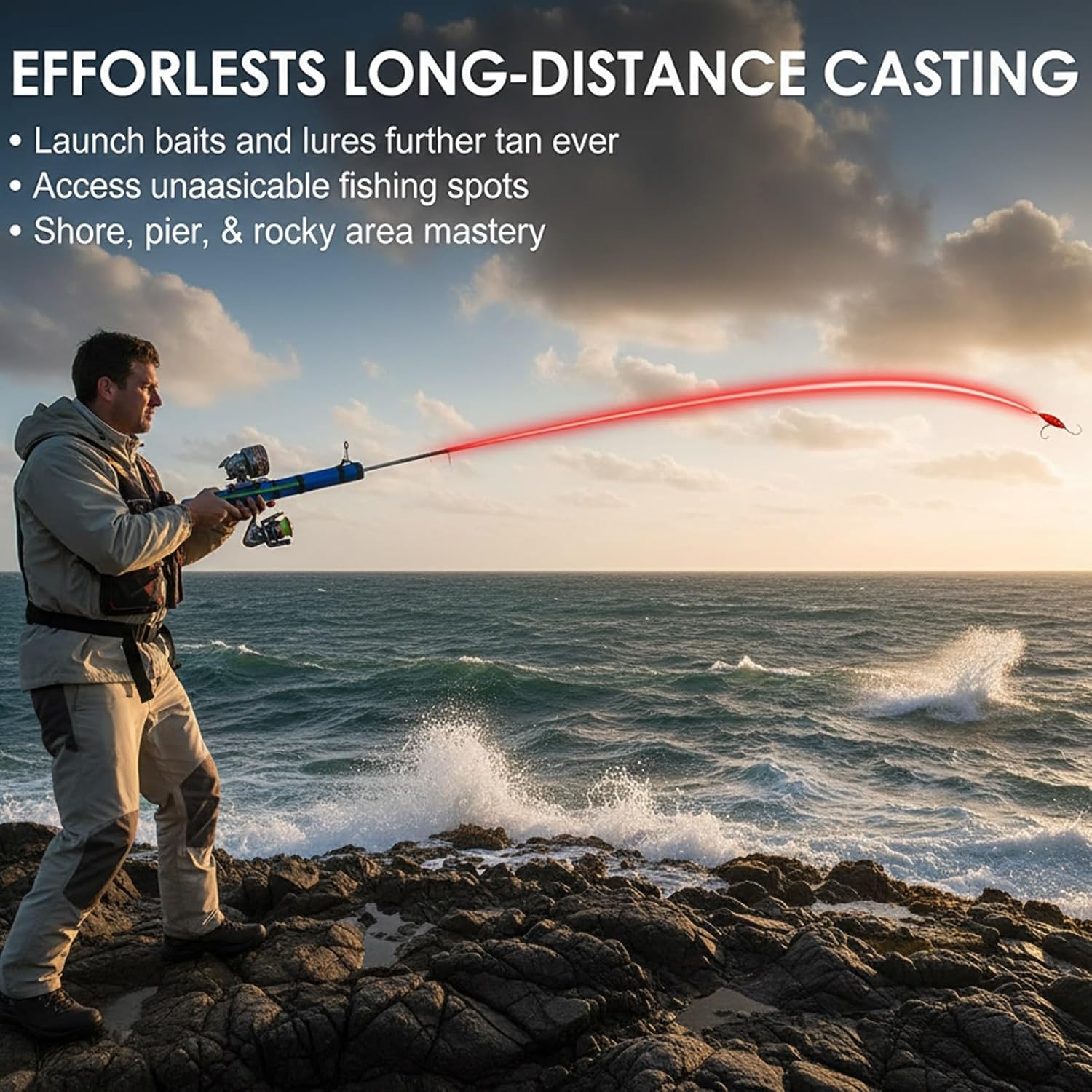 Fishing Catapult Rod, Portable Compact Telescopic Slingshot Fishing Reel, Professional Pole Shooting Hunting Lure Fishings Tools, Saltwater and Freshwater Great Gear for Outdoor Anglers Travel