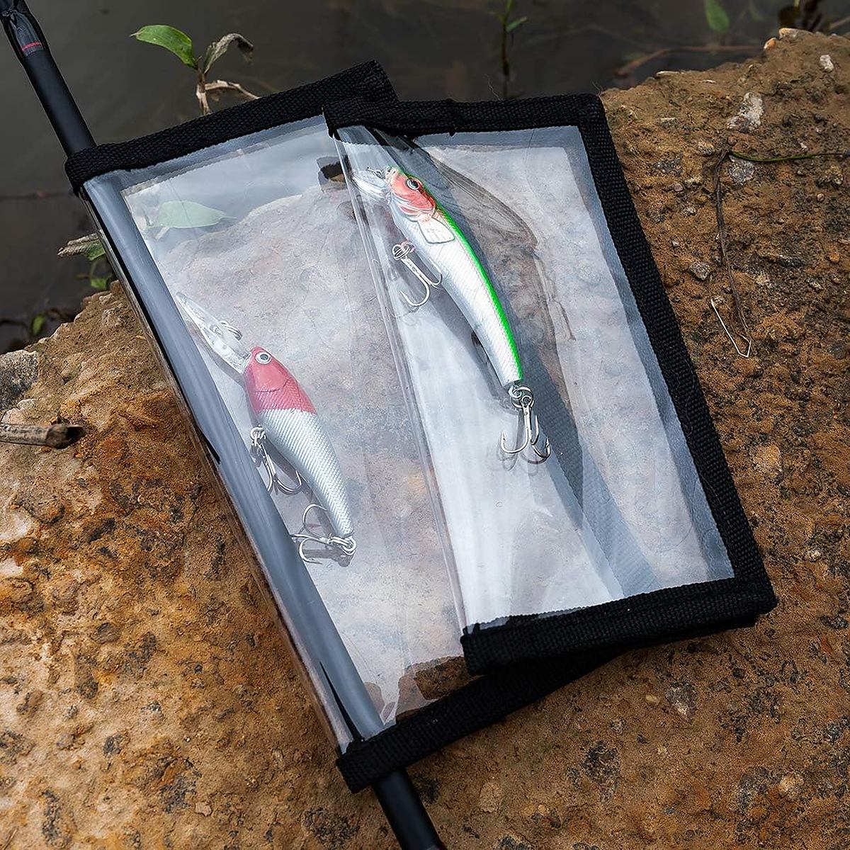 4 Pack Fishing Bait Cover Durable Clear 0.5mm PVC Lure Wrpas for Shape Fishing Hooks Fishing Bait Storage Protector for Saltwater Freshwater Fishing Gear 2Large+2Medium
