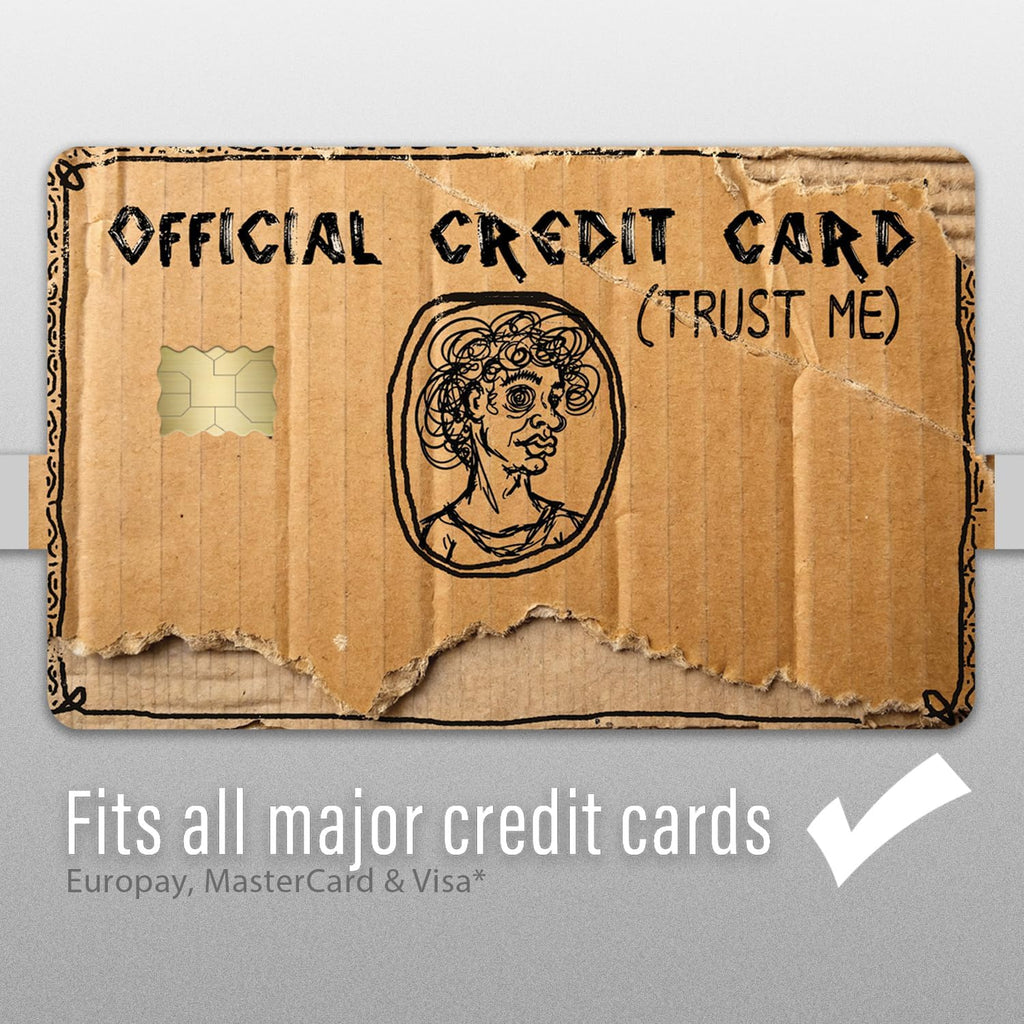 10 Pack Funny Credit Card Skins, Weird Cardboard “Trust Me” Design, Novelty Debit & Credit Card Sticker Covers