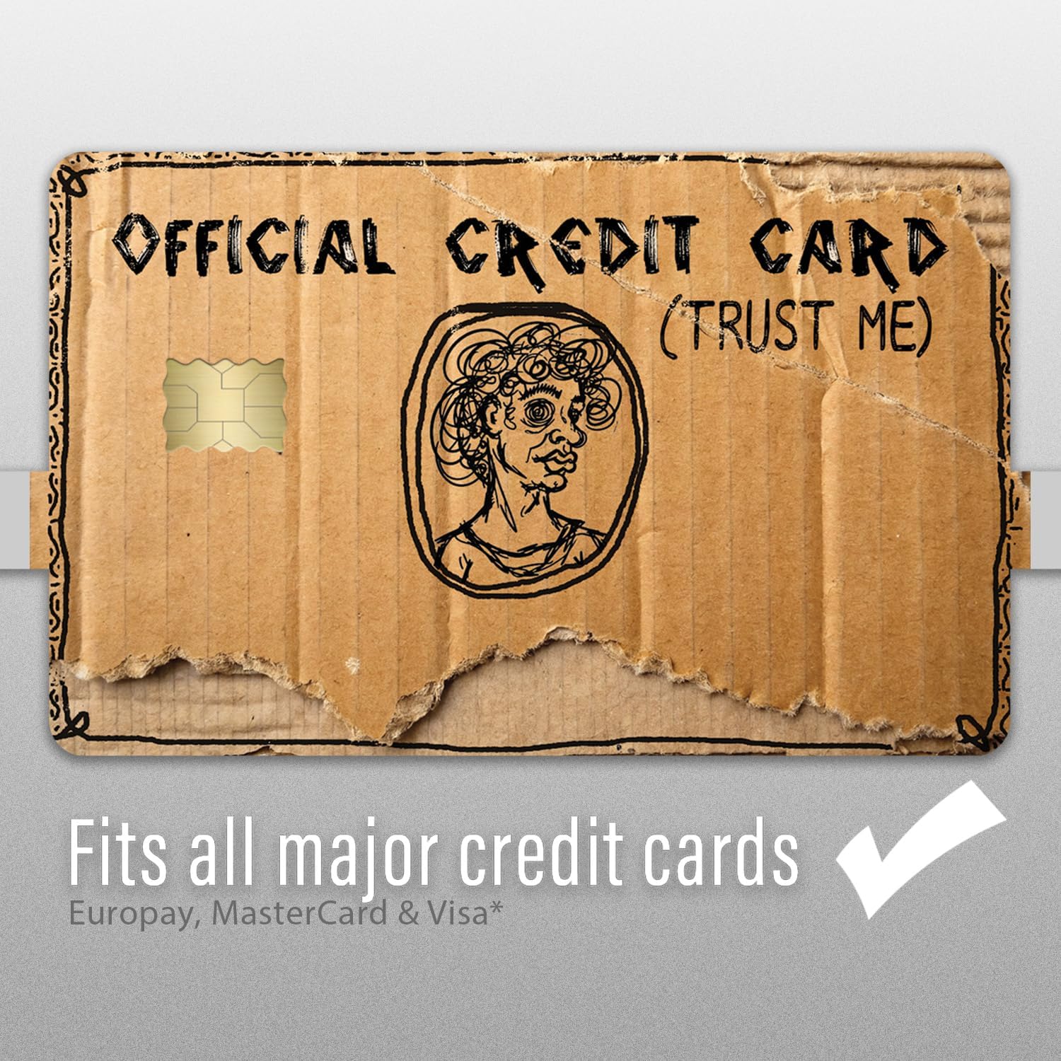 10 Pack Funny Credit Card Skins, Weird Cardboard “Trust Me” Design, Novelty Debit & Credit Card Sticker Covers