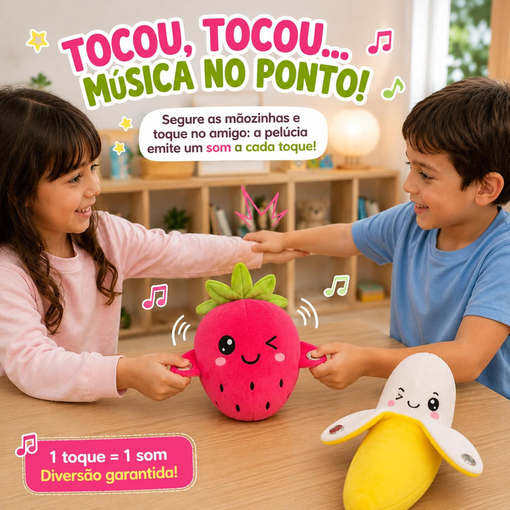 Interactive Sensory Musical Plush Toy for Kids – Banana/Strawberry/Carrot Style with Touch Sensors, Human Contact Sensor, and Sound