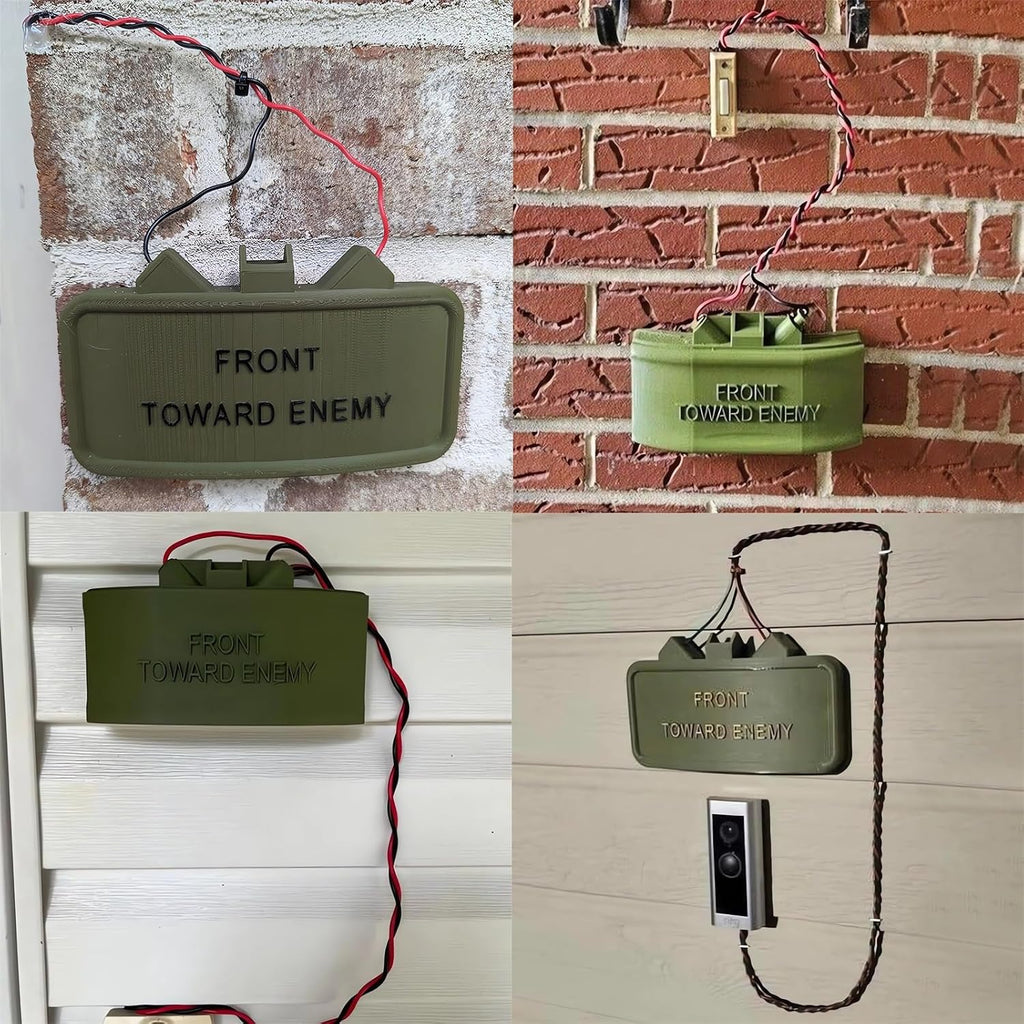 Doorbell Sign for Joke Gag Pranks Gift Front Toward Enemy Fake Mine Wire Prop Replicant Do Not Knock Disturb Ringer Doorbell Door Bell Button Cover No Soliciting Sign Decorations (1 Set)