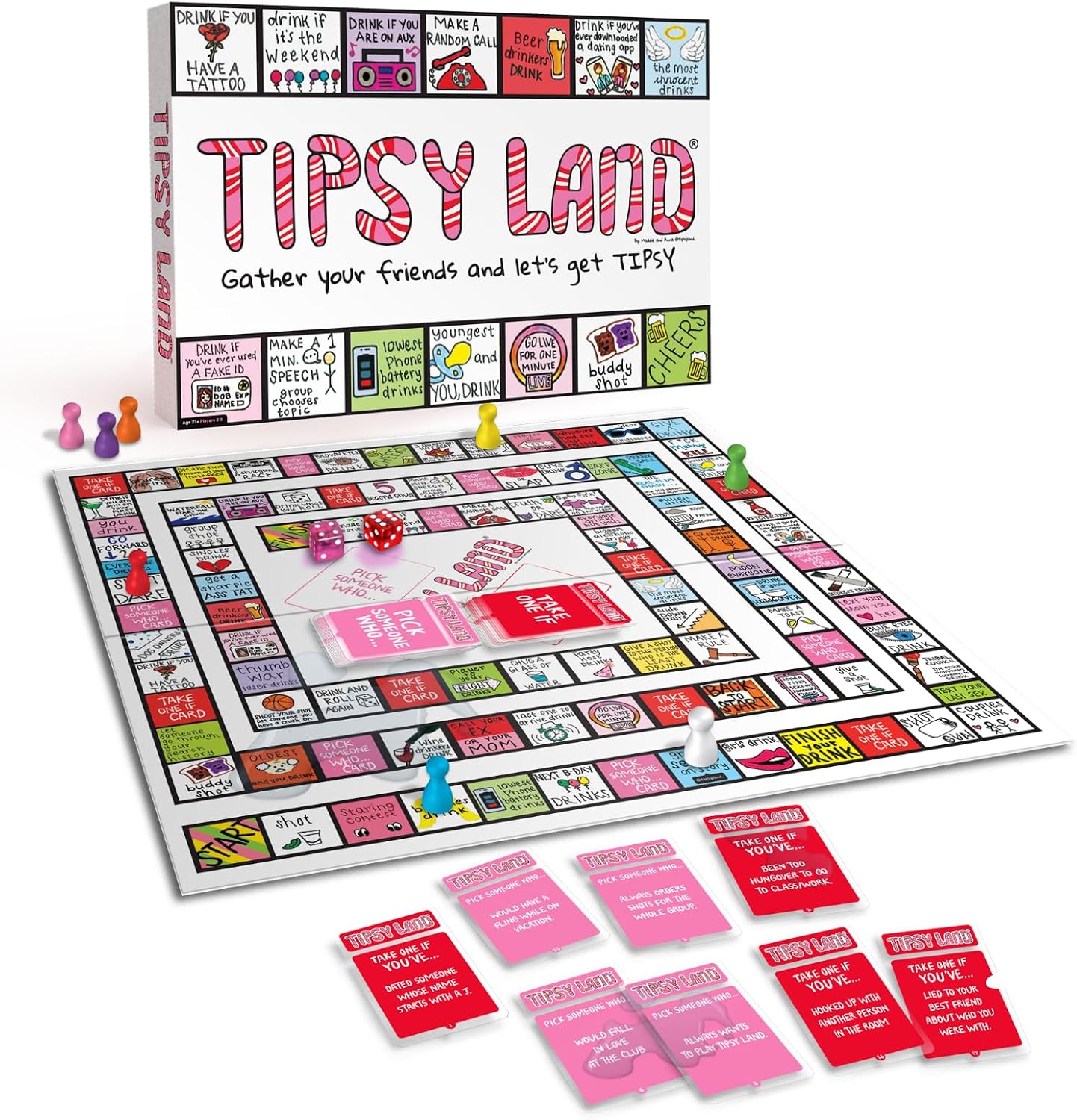 Hilarious Adult Party Board Game for Game Nights, Parties and Celebrations, Fun Challenges, Dares & Mini Competitions, 2–8 Players