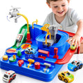 Car Race Track Toy for Kids Ages 3+, Interactive City Track Set with 4 Random Mini Cars, Educational Birthday Gift for Toddlers
