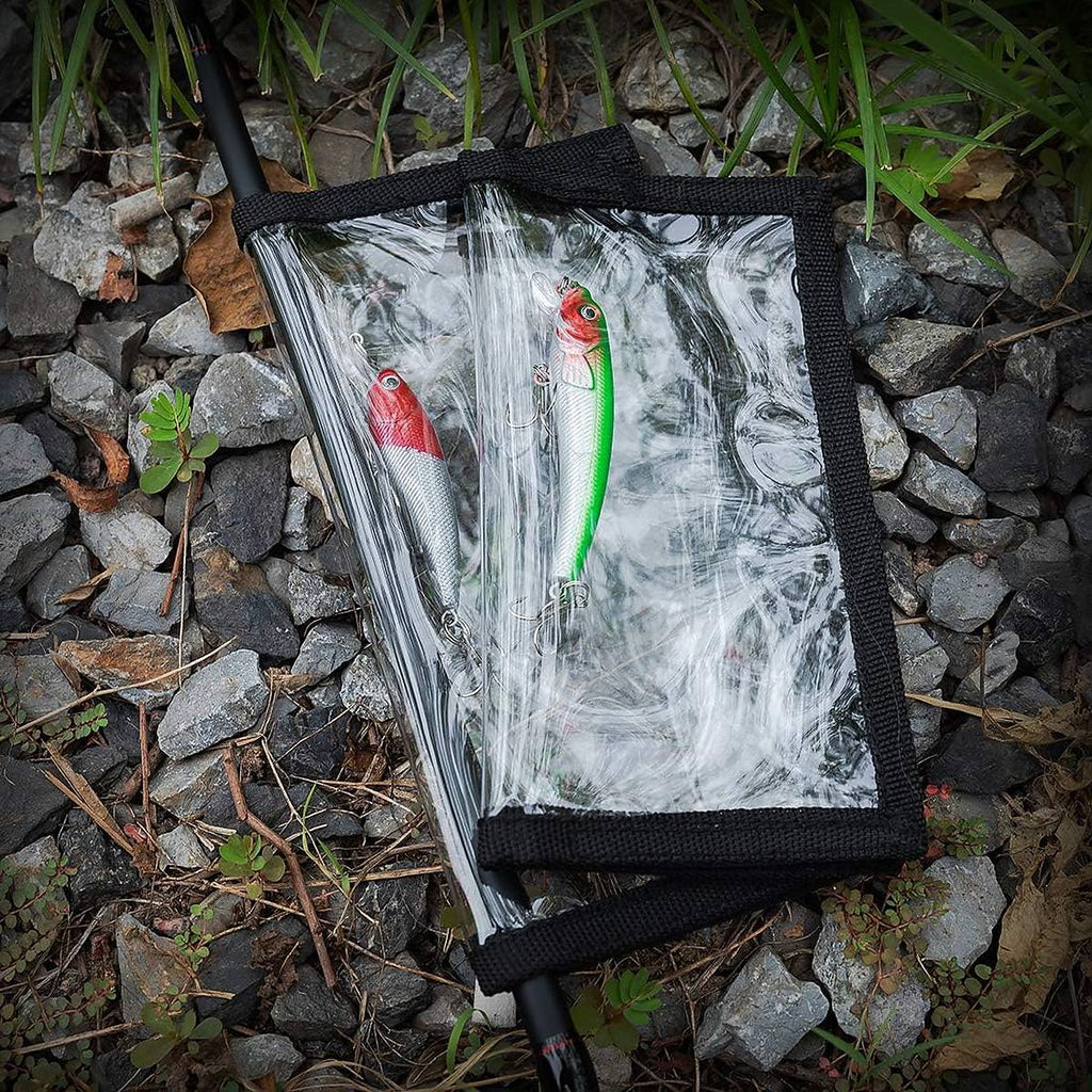 4 Pack Fishing Bait Cover Durable Clear 0.5mm PVC Lure Wrpas for Shape Fishing Hooks Fishing Bait Storage Protector for Saltwater Freshwater Fishing Gear 2Large+2Medium