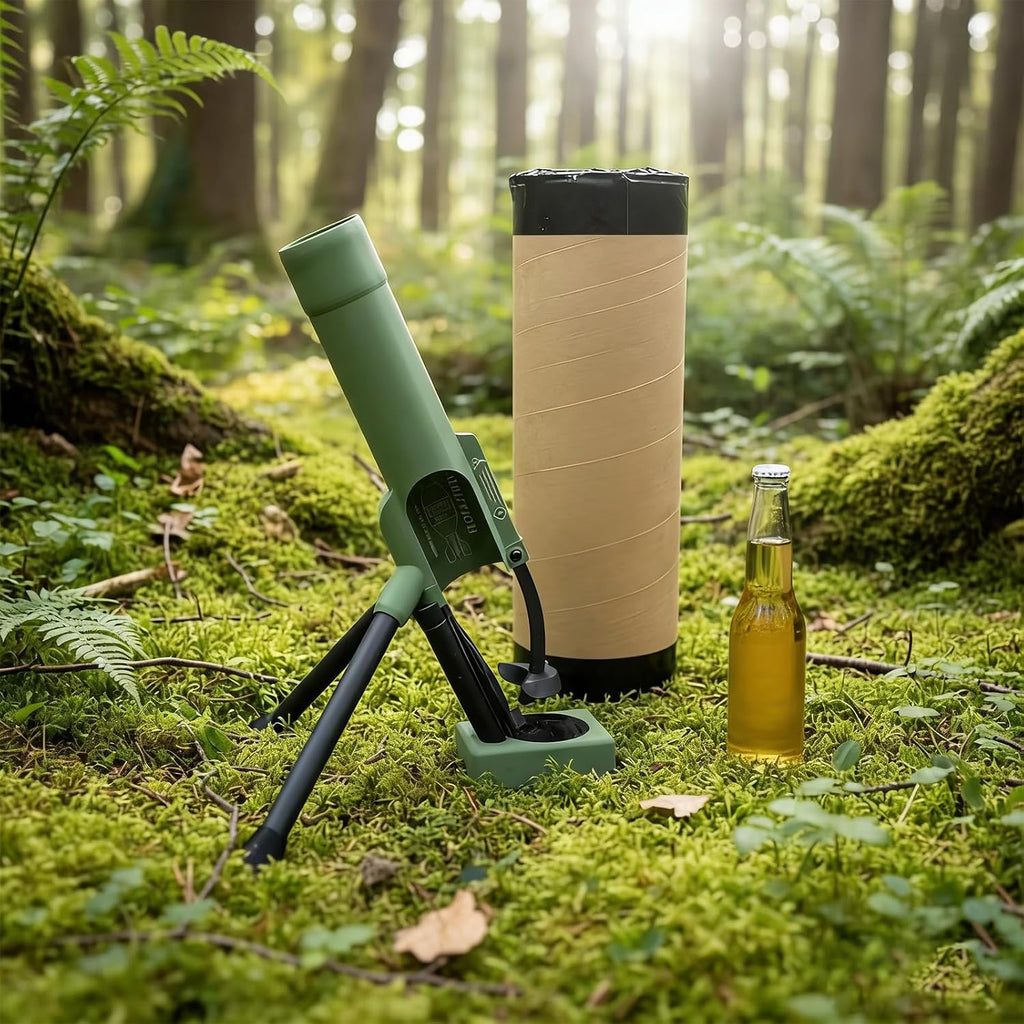 51mm Beer Bottle Mortar Bottle Opener Automatic Bottle Opener Heavy-Duty Tactical Cap Launcher Men Hands-Free Push down Bottles Cap Launcher Novelty Cap-Launching Desk Bar Accessory Home Party