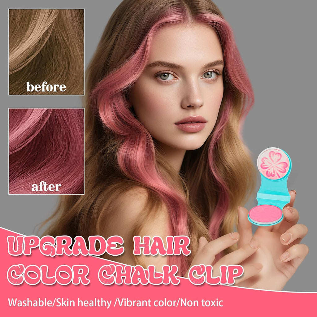 Temporary Hair Chalk Set – 6/12 Colors, UV Reactive Neon Hair Color, Washable Blacklight Hair Chalk for Halloween, Cosplay & Parties