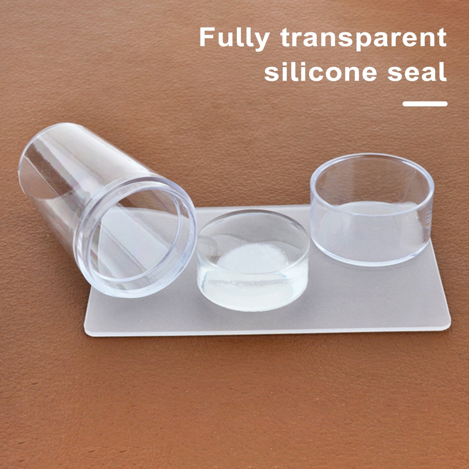 Krejova French Tip Nail Stamp,Clear Silicone Reusable Nail Art Stamper for French Manicure Home DIY Nail Art Salon