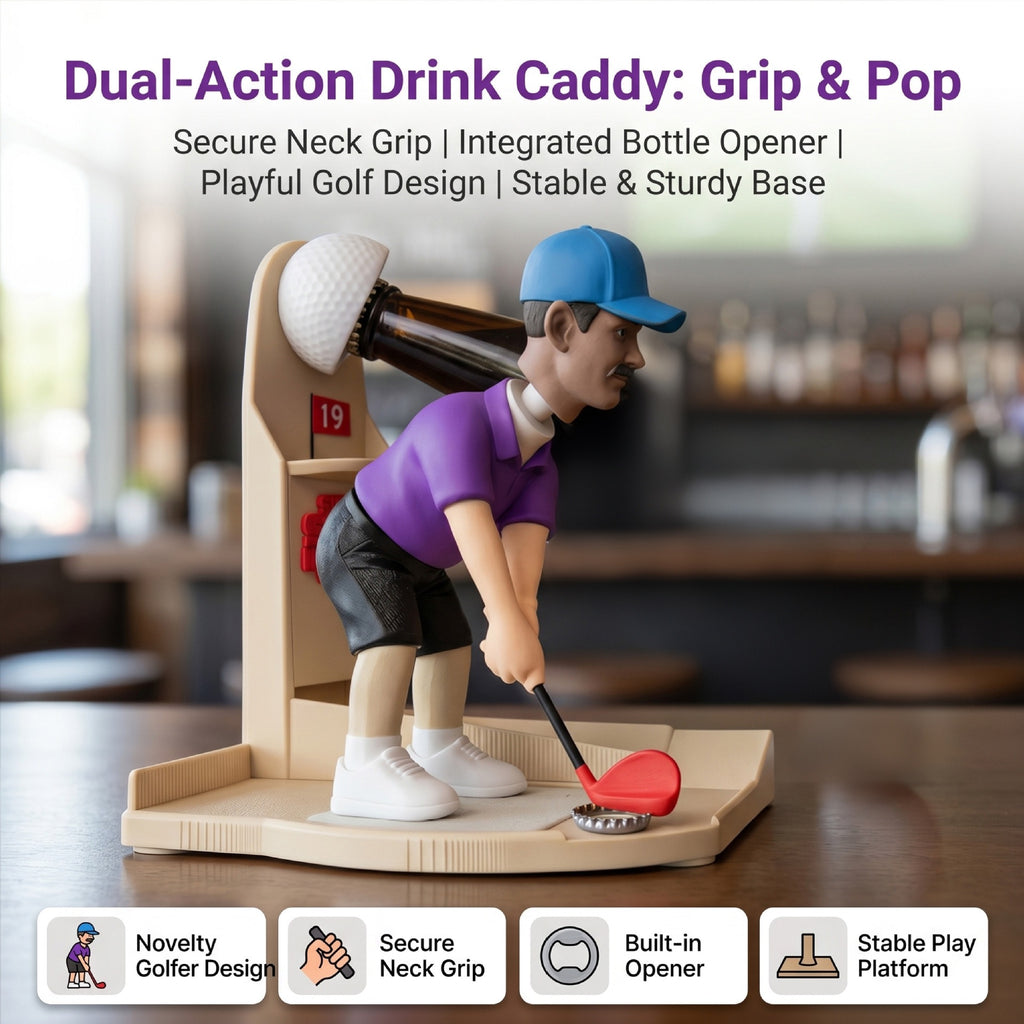 Mini Golf Bottle Opener Game, Novelty Beer Cap Launcher, Funny Gift for Golf Lovers