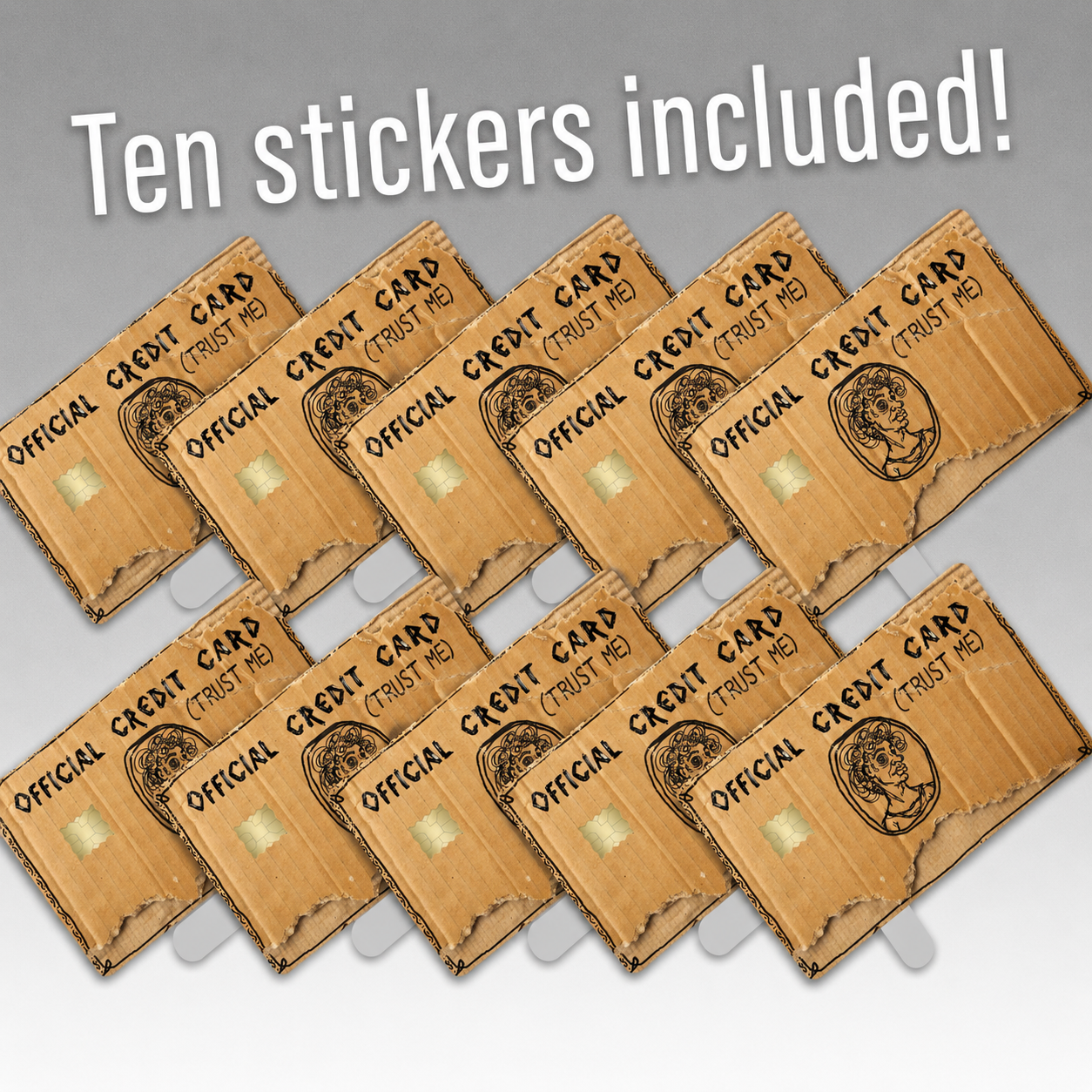 10 Pack Funny Credit Card Skins, Weird Cardboard “Trust Me” Design, Novelty Debit & Credit Card Sticker Covers