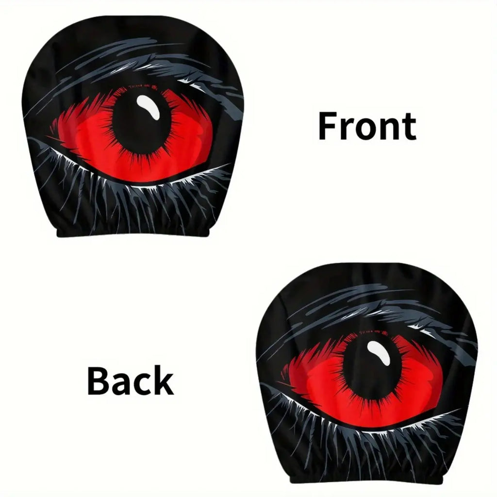 Gothic Devil's Eye Headrest Covers - Washable (Set of 2)