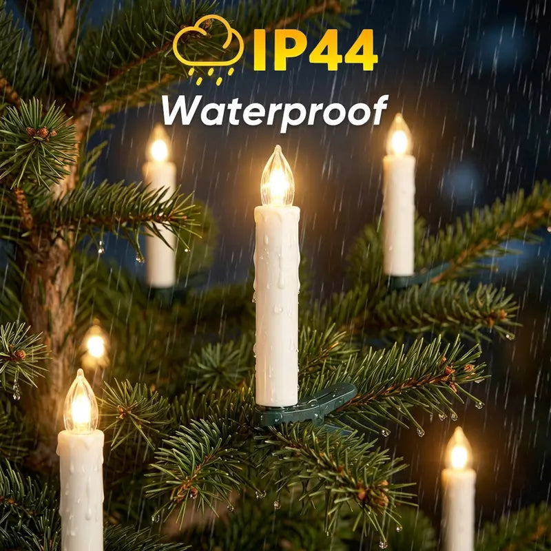 10-Pack LED Flameless Clip Candle Lights with Remote, Dimmable Flickering & Steady Modes, Timer, Christmas Tree Candles for Wreath, Mantel & Holiday Decor