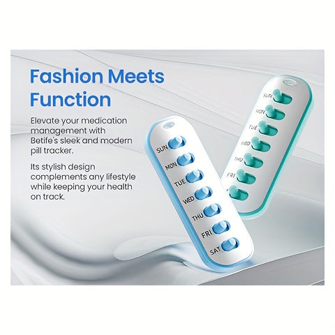 Pill Reminder, Includes Elastic Lanyard And Stickers, Daily Pill Tracker Compatible with Most Pill Bottles, Reusable Medication Tracker Replacement for Weekly Vitamins (7 Days) Pet Pill Organizer