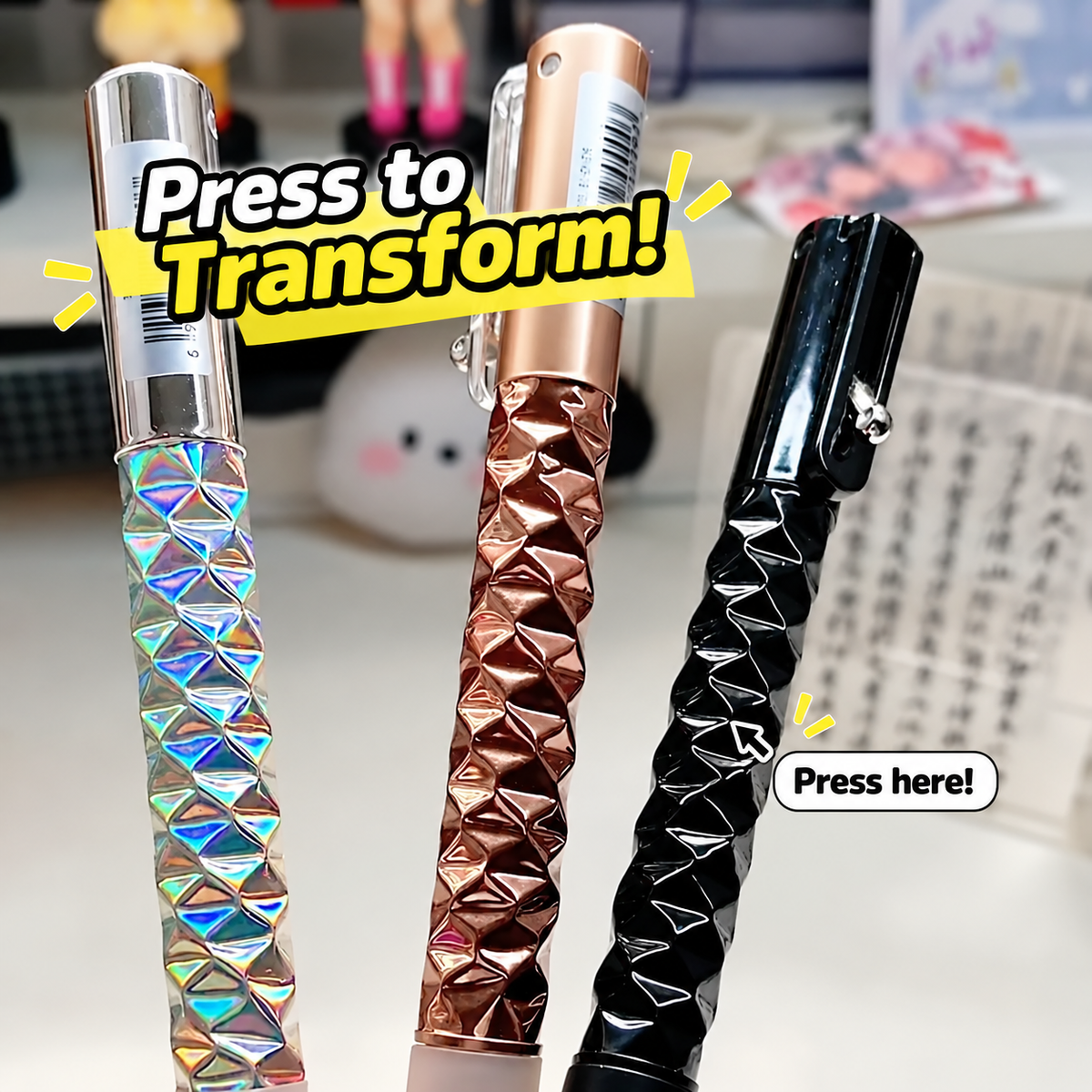 7-Style Interactive Pen Set, Cute Multi-Color Novelty Pens with Wings, Birds, Peacock, Magnetic & Transforming Designs for School, Office, Journaling & Gifts