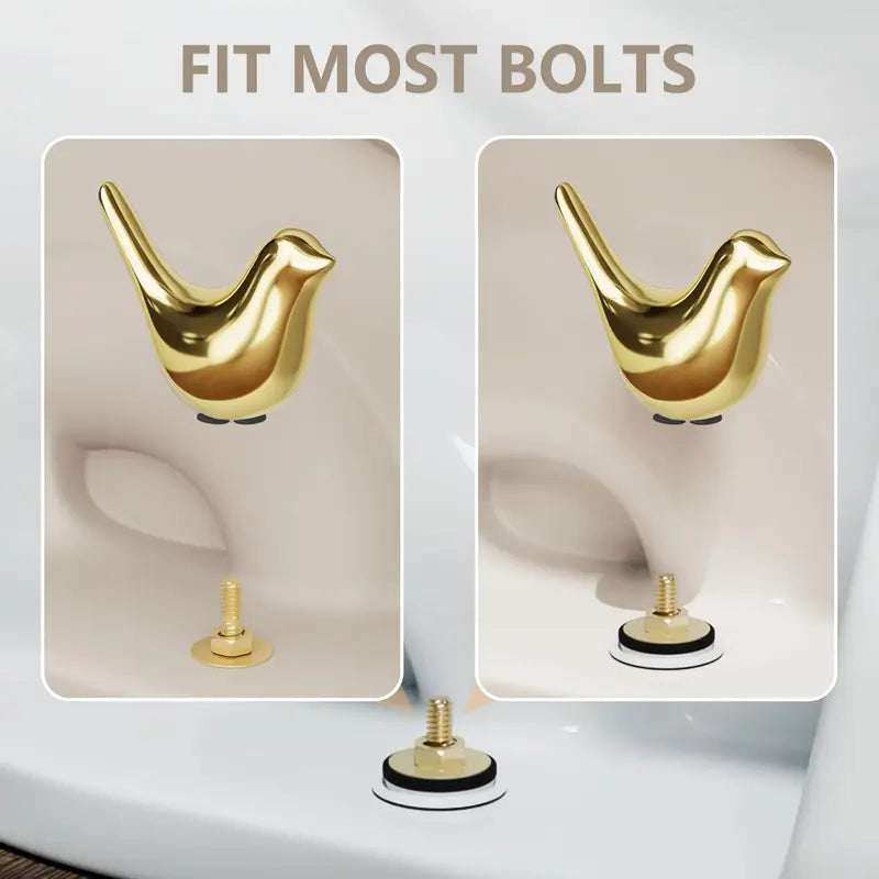 2-Pack Decorative Ceramic Bird Toilet Bolt Covers, Cute Screw Caps