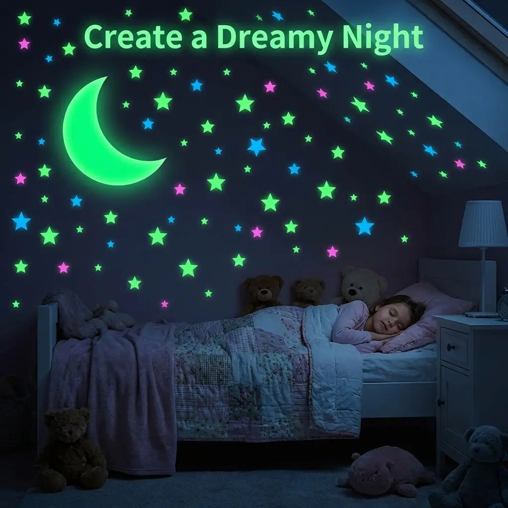 100-300pcs Glow in the Dark Stars - Luminous Ceiling & Wall Stickers for Kids Room
