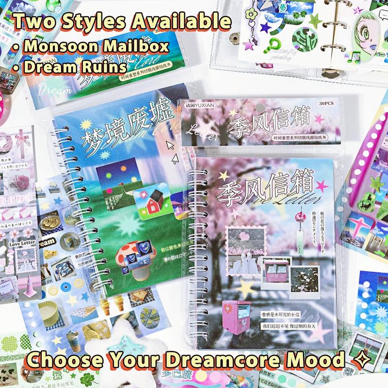 Dreamcore Sticker Book – Frutiger Aero–Inspired Die-Cut Stickers