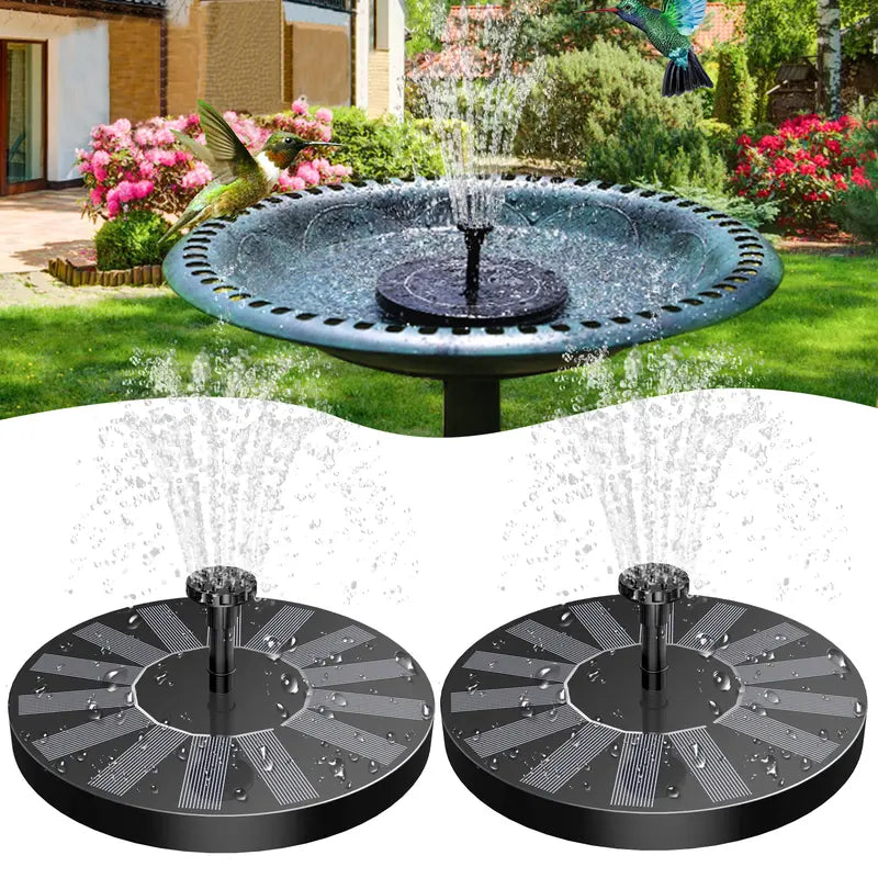 Solar Fountain, Solar Powered Bird Bath Fountain Pump， 1.5W Solar Panel Kit Water Pump, Outdoor Watering Submersible Pump for Pond, Pool, Garden, Fish Tank
