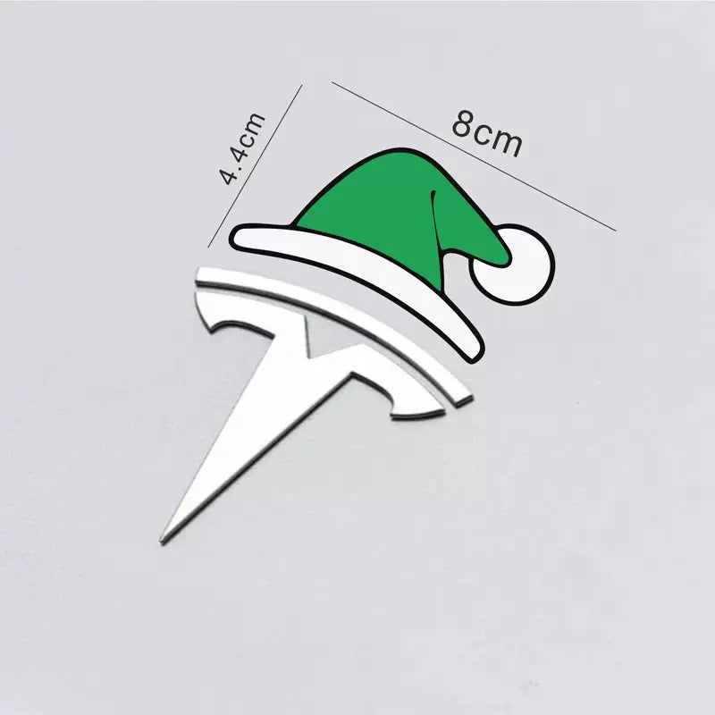 Festive Christmas Hat Car Badge – Slightly Raised Decorative Sticker for Cars & Holiday Auto Decor（2pcs）