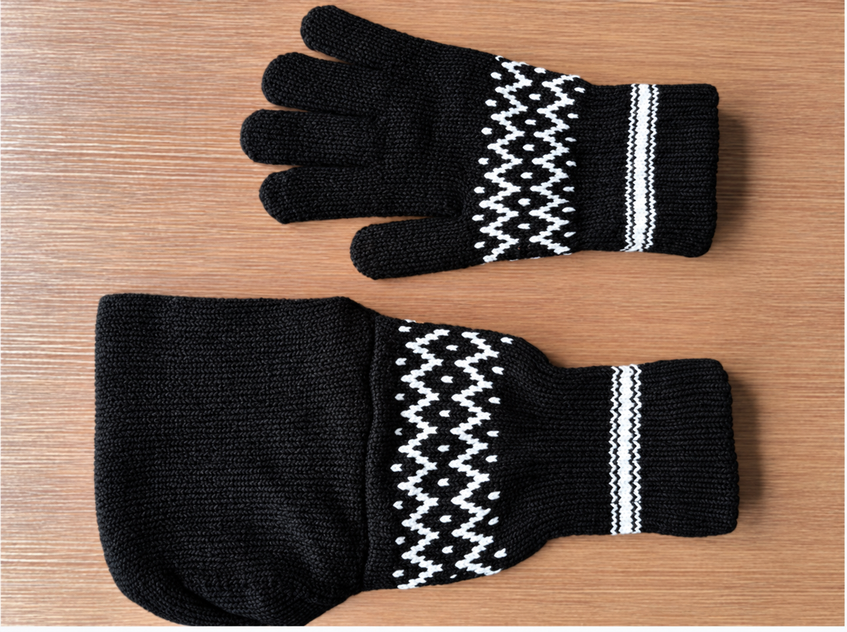 Knitted Beer Glove – Striped Warm Bottle Holder Mitten