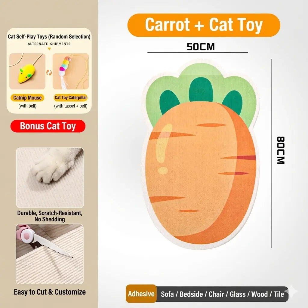 SmartWell Self-Adhesive Cat Scratcher Mat, 5D Woven Wall & Furniture Protector