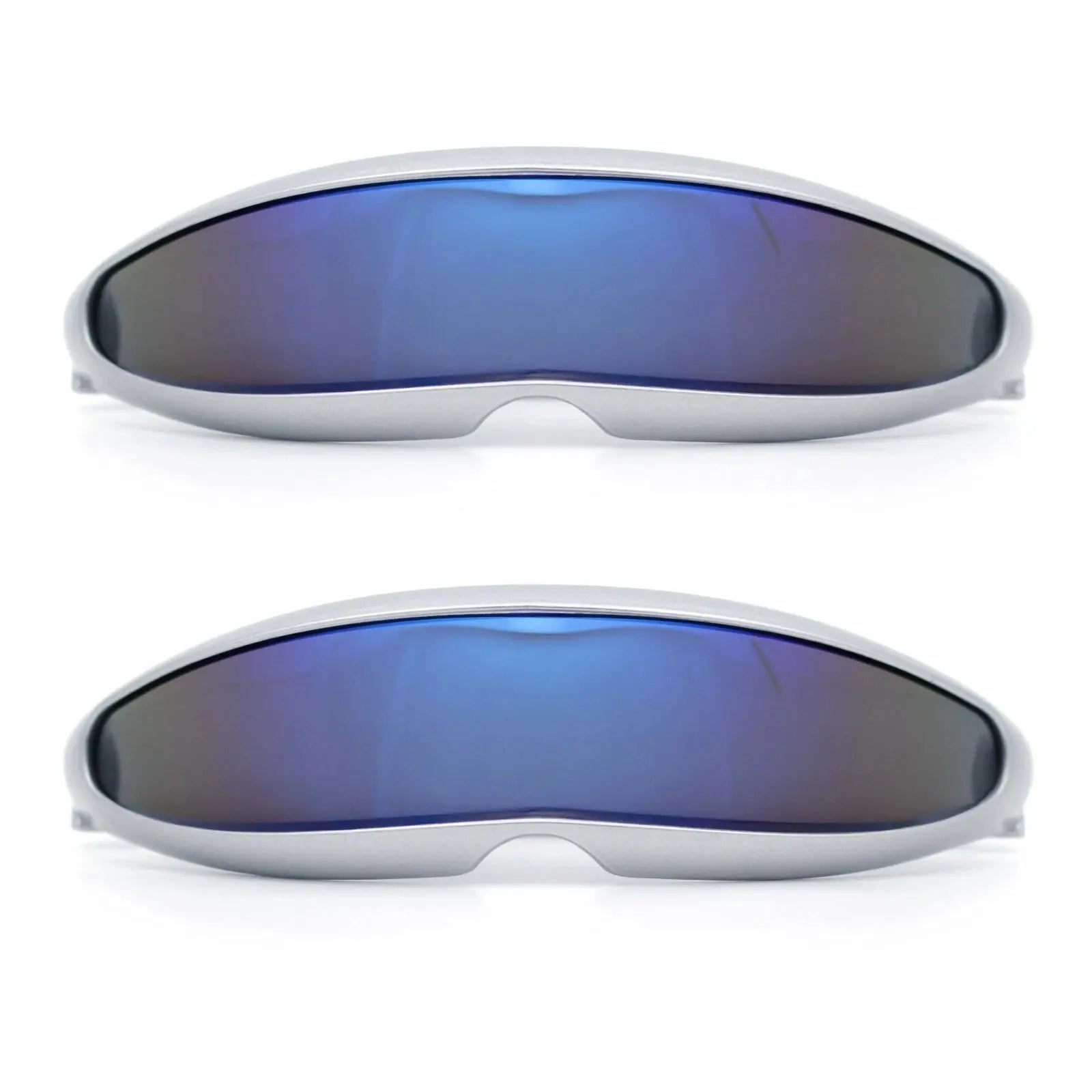 Futuristic Cyberpunk Cyclops Monolens Sunglasses - Robotic Mirror Lens Shades with UV400 Protection