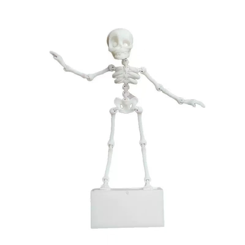 Halloween Dancing Skeleton Aquarium Decoration, Bubble-Activated Moving Fish Tank Ornament with Airflow Control Valve