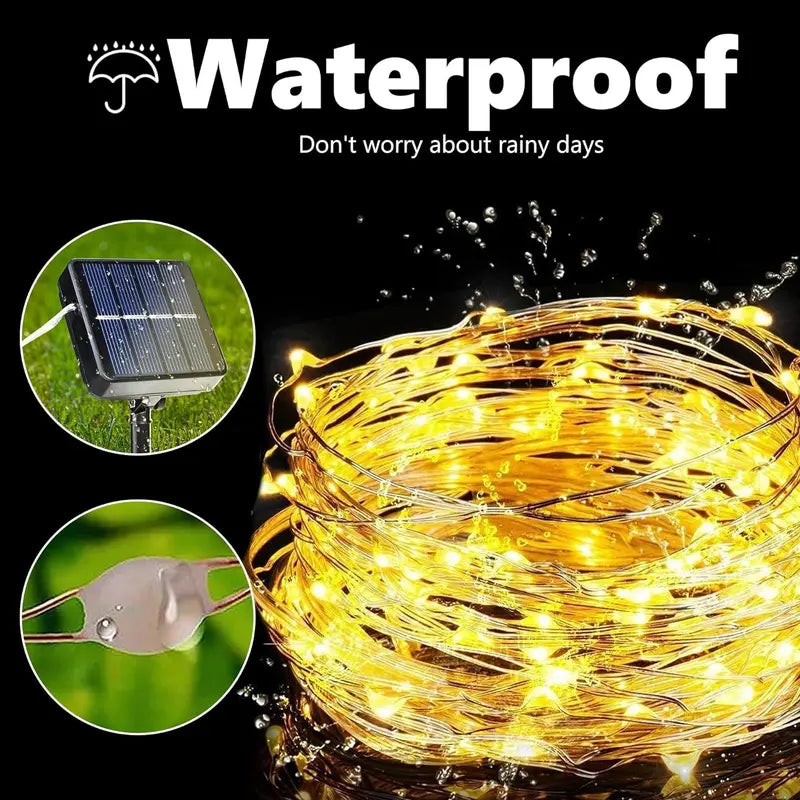 2-Pack Solar Outdoor String Lights, 80FT 240 LED Waterproof Fairy Lights with 8 Modes for Garden, Party, Patio Decor, Solar Outdoor Lights