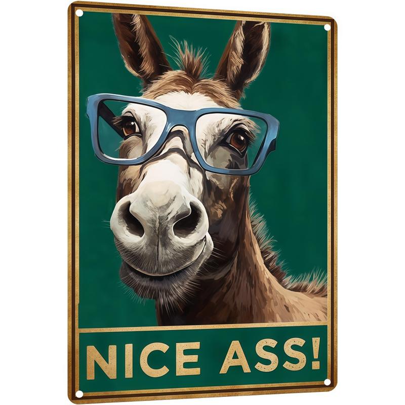 1pc Funny Donkey "Cheese Heads" Bathroom Art Sign - Farmhouse Vintage Metal Tin Wall Decor for Home, Restaurant, Bar - Retro Hilarious Donkey Lover Gift, Trending Viral Must-Have Sassy Bathroom Humor Aesthetic Country Kitchen Decor