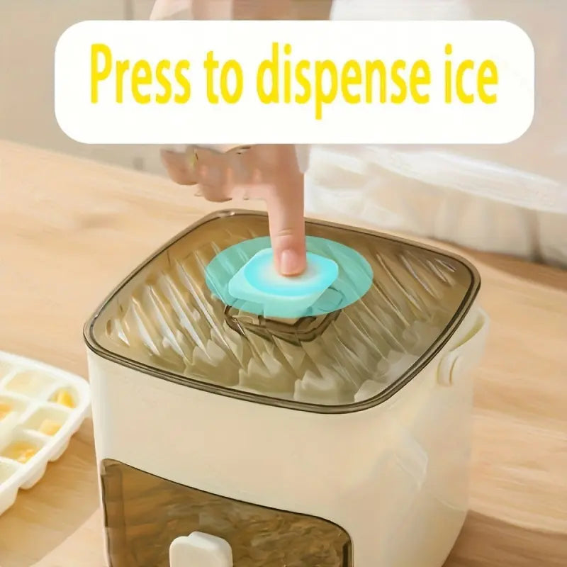 48-Cube Double-Deck Ice Maker with Easy-Press Lid & Storage Bin