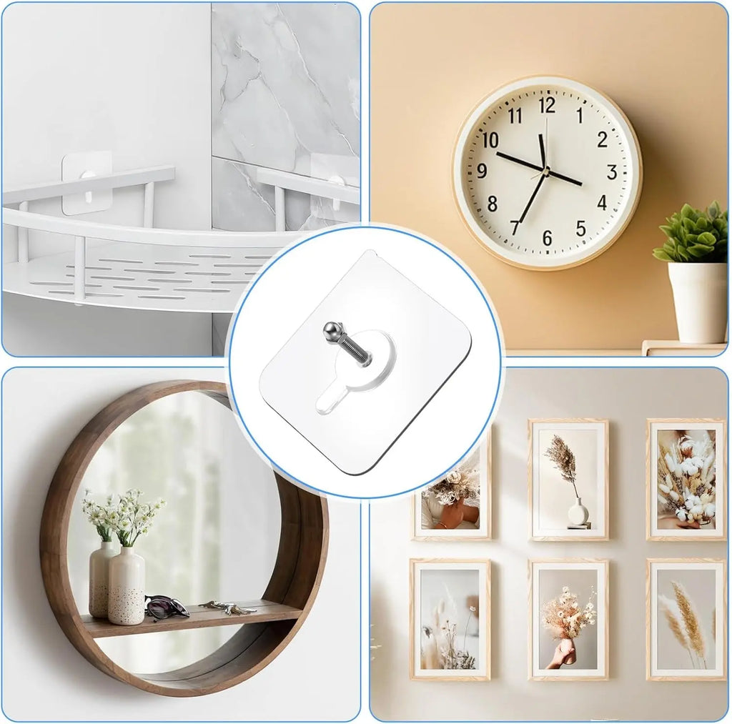BUY 10 GET 10 FREE  20PCS Adhesive Frame Hooks Wall Mount Self-Adhesive Hooks Suitable for Bathroom and Kitchen Decoration
