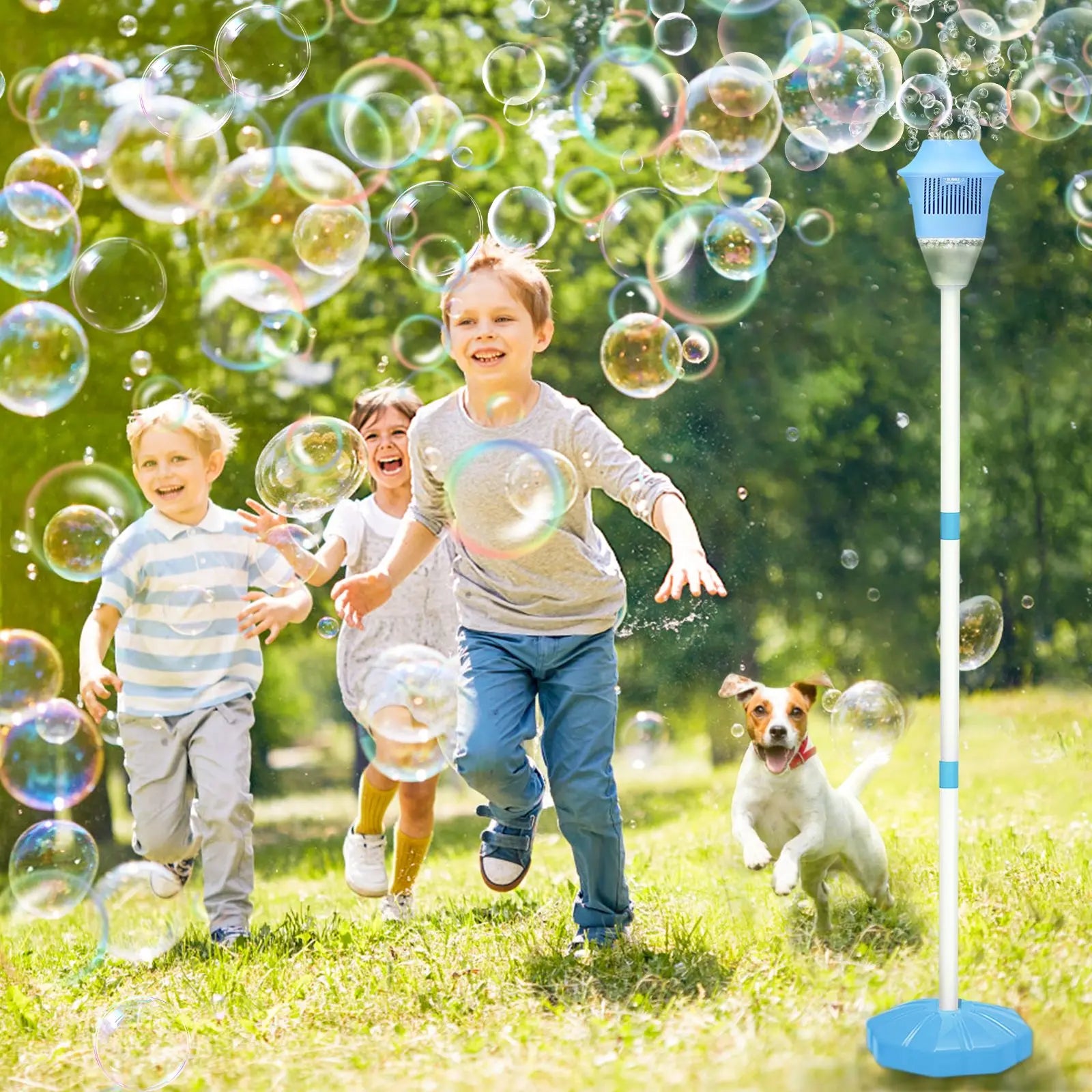 Automatic Handheld Bubble Machine for Kids, Bubble Maker Spring Summer Toys with Lights