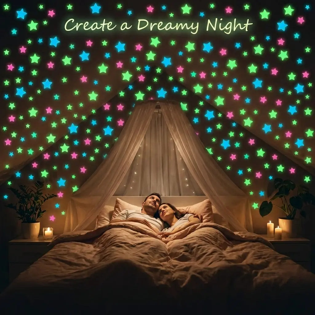 100-300pcs Glow in the Dark Stars - Luminous Ceiling & Wall Stickers for Kids Room