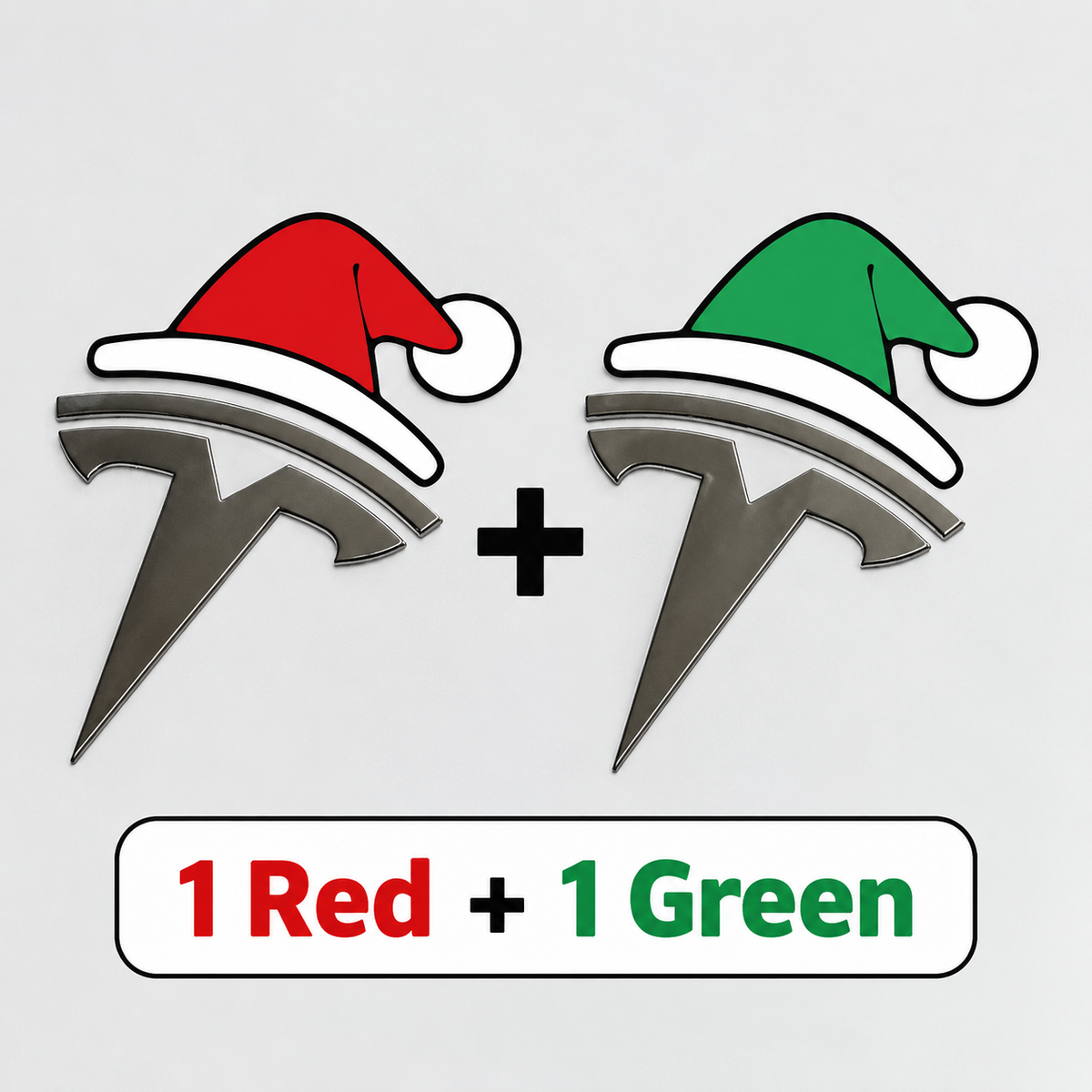 Festive Christmas Hat Car Badge – Slightly Raised Decorative Sticker for Cars & Holiday Auto Decor（2pcs）